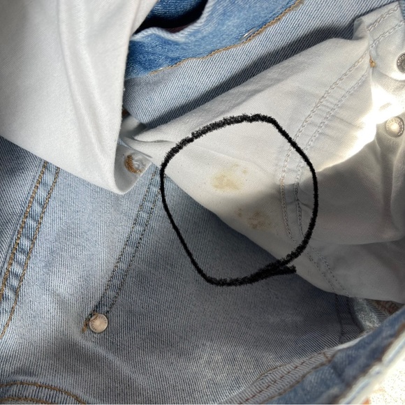 H&M Skinny Low Rise Ripped Blue Jeans Button Fly Size 30/32 - Picture 11 of 12